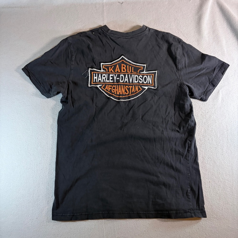 Harley Davidson‎ Afghanistan T Shirt Mens XXL Black Rhino Military Overseas Rare
